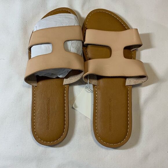 Amazon Essentials size 6.5 cream color sandal slides - Picture 1 of 6